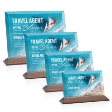 Embassy VividPrint Award - Starfire/Walnut (Horiz) - Rectangle Awards