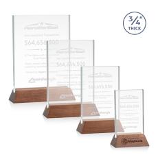 Walkerton Award - Starfire/Walnut (Vert) - Rectangle Awards