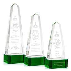 Geneva Award on Base - Green - Crystal Awards