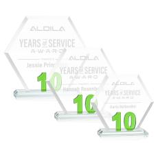 Riviera Anniversary Award No 10 - Green  - Crystal Awards