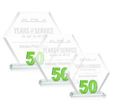 Riviera Anniversary Award No 50 - Green  - Crystal Awards
