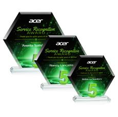 Riviera Anniversary VividPrint Award No 5 - Green  - Crystal Awards