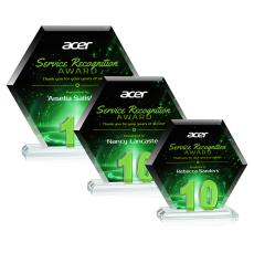 Riviera Anniversary VividPrint Award No 10 - Green  - Crystal Awards