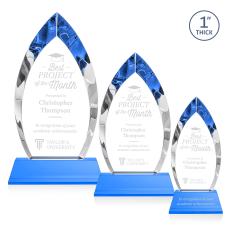 Marinello Award on Base - Sky Blue - Colored Glass Awards
