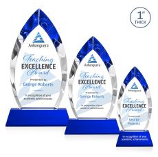 Marinello VividPrint Award on Base - Blue - Crystal Awards