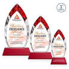 Marinello VividPrint Award on Base - Red - Crystal Awards
