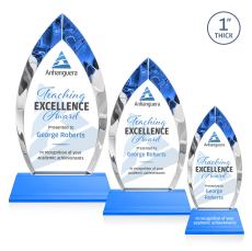 Marinello VividPrint Award on Base - Sky Blue - Crystal Awards