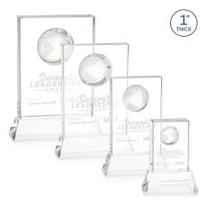 Ambassador Globe Award on Base - Clear - Crystal Awards