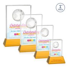 Ambassador VividPrint Award on Base - Amber - Crystal Awards