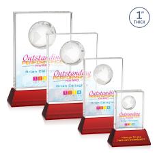 Ambassador VividPrint Award on Base - Red - Crystal Awards