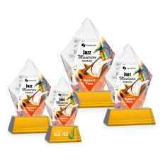 Devron VividPrint Award on Base - Amber - Yellow Crystal Awards