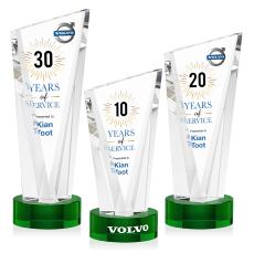 Plymouth VividPrint Award on Stanrich  Base - Green - Sales Awards
