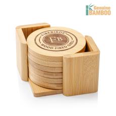 Yorkshire Bamboo Coasters Set - Round - Corporate Gifts