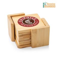 Burke Bamboo VividPrint Coaster Set - Square - Corporate Gifts