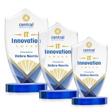Skylark Shield VividPrint Award - Blue - Colored Glass Awards