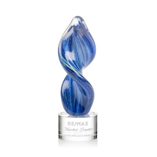 Recognition Awards - Crystal Awards - Colored Crystal Awards - Blue Crystal Awards - Bonavista Award on Marvel Base - Clear