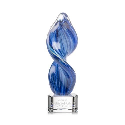 Recognition Awards - Crystal Awards - Colored Crystal Awards - Blue Crystal Awards - Bonavista Award on Paragon Base - Clear