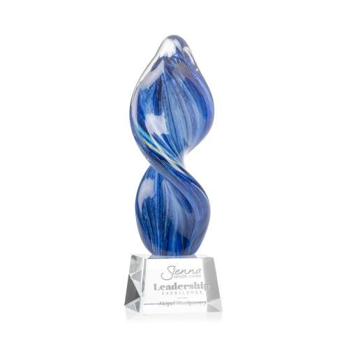 Recognition Awards - Crystal Awards - Colored Crystal Awards - Blue Crystal Awards - Bonavista Award on Robson Base - Clear