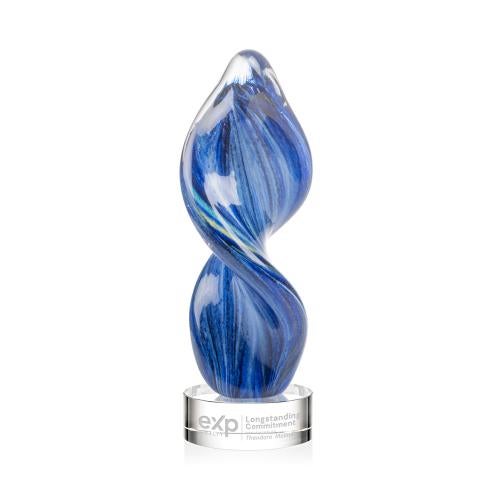 Recognition Awards - Crystal Awards - Colored Crystal Awards - Blue Crystal Awards - Bonavista Award on Stanrich Base - Clear