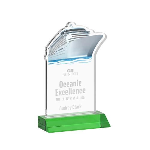 Recognition Awards - Crystal Awards - Voyager Award - Green
