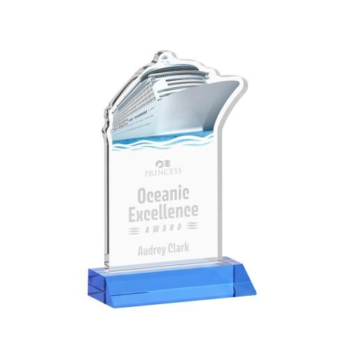 Recognition Awards - Crystal Awards - Voyager Award - Sky Blue