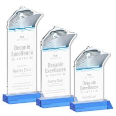 Voyager Award - Sky Blue - Colored Crystal Awards