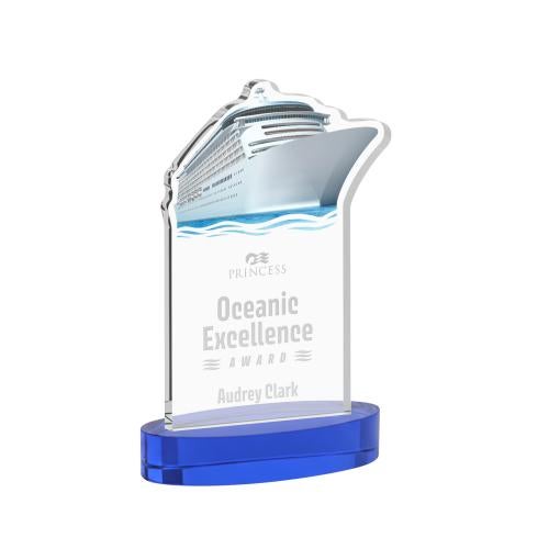 Recognition Awards - Crystal Awards - Voyager Award on Alberton Base - Blue