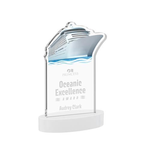 Recognition Awards - Crystal Awards - Voyager Award on Alberton Base - White