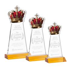 Crown Award - Amber - Colored Crystal Awards