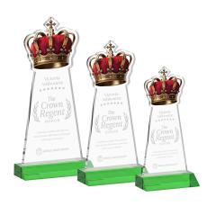 Crown Award - Green - Crystal Awards