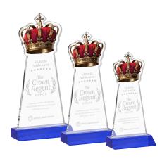 Crown Award - Blue - Colored Glass Awards