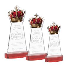 Crown Award on Alberton Base - Red - Crystal Awards