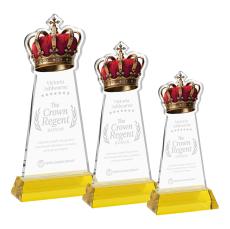 Crown Award on Hartford Base - Gold - Crystal Awards