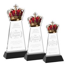 Crown Award on Hartford Base - Black - Crystal Awards