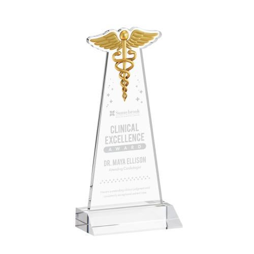 Recognition Awards - Crystal Awards - Caduceus Award - Clear