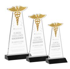 Caduceus Award - Black - Colored Crystal Awards