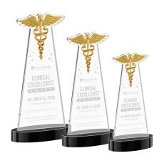 Caduceus Award on Alberton Base - Black - Colored Crystal Awards