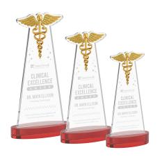 Caduceus Award on Alberton Base - Red - Recognition Awards