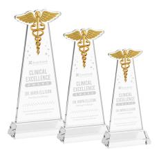 Caduceus Award on Hartford Base - Clear - Recognition Awards