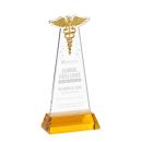 Caduceus Award on Hartford Base - Amber