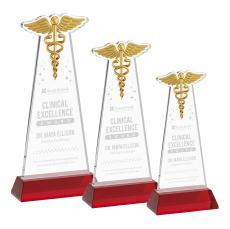 Caduceus Award on Hartford Base - Red - Between $80 and $150