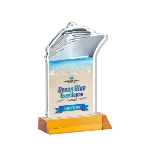 Recognition Awards - Crystal Awards - Voyager VividPrint&trade; Award - Amber