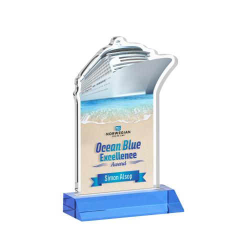 Recognition Awards - Crystal Awards - Voyager VividPrint&trade; Award - Sky Blue