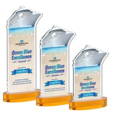 Voyager VividPrint Award on Alberton Base - Amber - Colored Crystal Awards