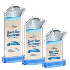 Voyager VividPrint Award on Alberton Base - Sky Blue - Colored Crystal Awards