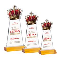 Crown VividPrint Award - Amber - Colored Crystal Awards