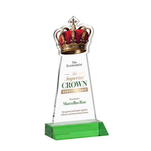 Recognition Awards - Crystal Awards - Crown VividPrint&trade; Award - Green
