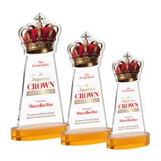 Crown VividPrint Award on Alberton Base - Amber - Crystal Awards