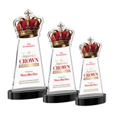 Crown VividPrint Award on Alberton Base - Black - Colored Crystal Awards