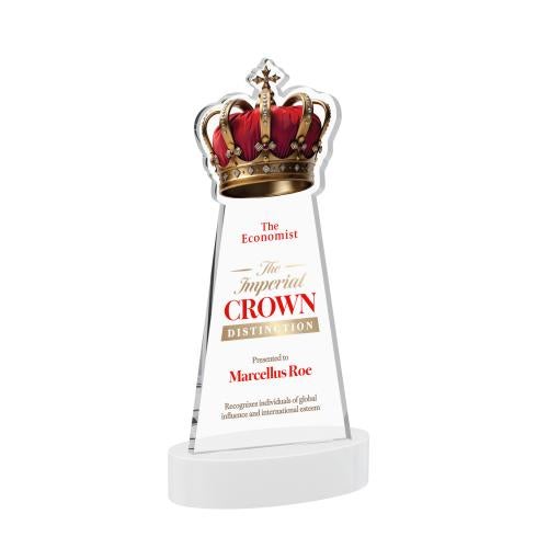 Recognition Awards - Crystal Awards - Crown VividPrint&trade; Award on Alberton Base - White